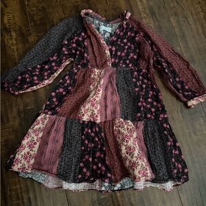Zara Kids Patchwork Dress in Pink and Black
